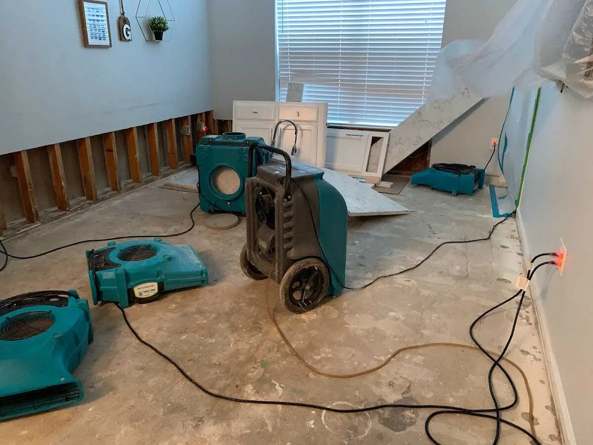 Dehumidifier in flood-cut room for Water Extraction & Removal in Johnsburg